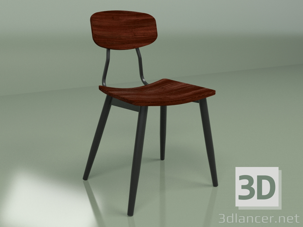 3D Modell Stuhl Copine 1 (schwarz, Nussbaum) - Vorschau