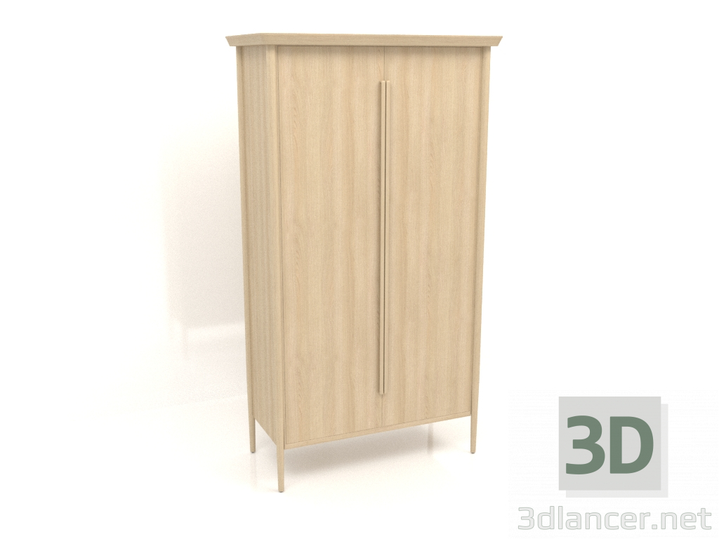 3 डी मॉडल अलमारी एमसी 03 (1114х565х2000, लकड़ी सफेद) - पूर्वावलोकन