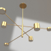 modello 3D Lampadario Mekli oro (07650-6.33) - anteprima