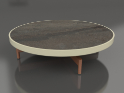Round coffee table Ø90x22 (Gold, DEKTON Radium)