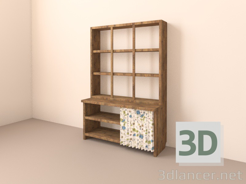modèle 3D Rack pour ustensiles de cuisine avec rideau - preview