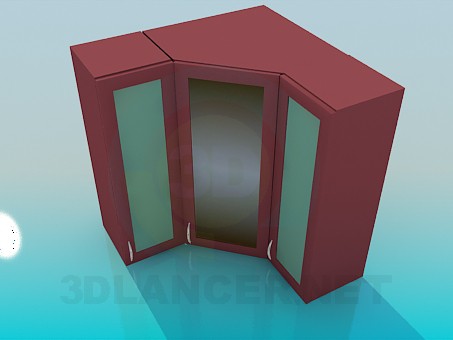 3d модель Угловые навесные шкафчики – превью