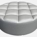 3d model Leather Ottoman round shape Circl - preview