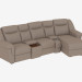 modèle 3D Canapé en cuir avec barre et lit - preview