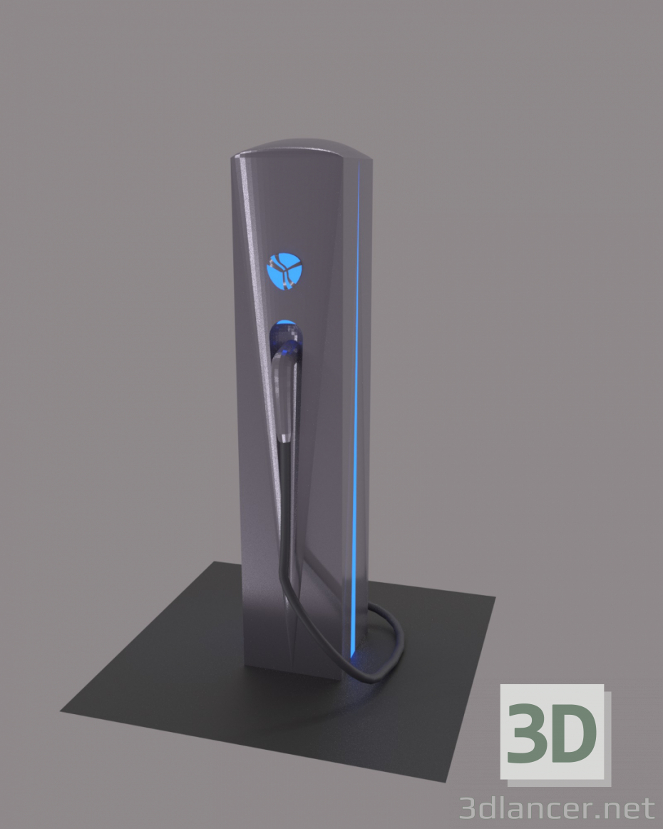modèle 3D station de recharge électrique pour voitures - preview
