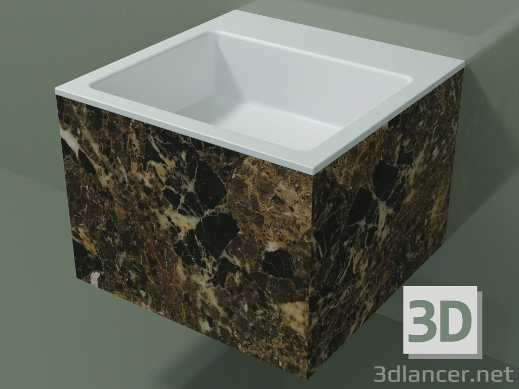 3d model Wall-mounted washbasin (02R122302, Emperador M06, L 48, P 48, H 36 cm) - preview