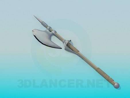 modello 3D Una lancia con un'ascia - anteprima