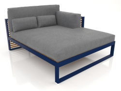 Sofá modular XL, sección 2 derecha, respaldo alto, madera artificial (Azul noche)