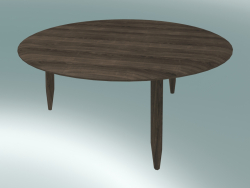 Table décorative Hoof (SW2, Ø90cm, H 40cm, Chêne huilé fumé)