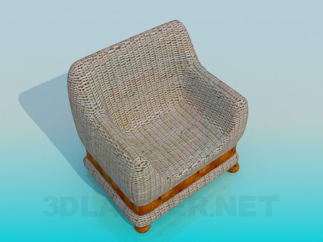 3D modeli Wickerwork koltuk - önizleme