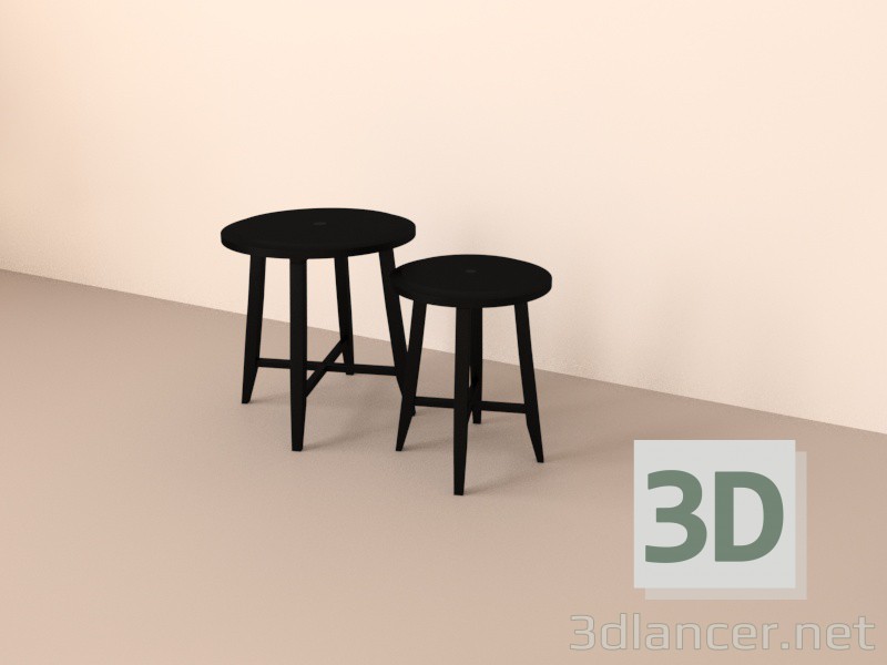 3d model Table IKEA Kragsta attached - preview