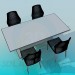 Modelo 3d Mesa com cadeiras - preview