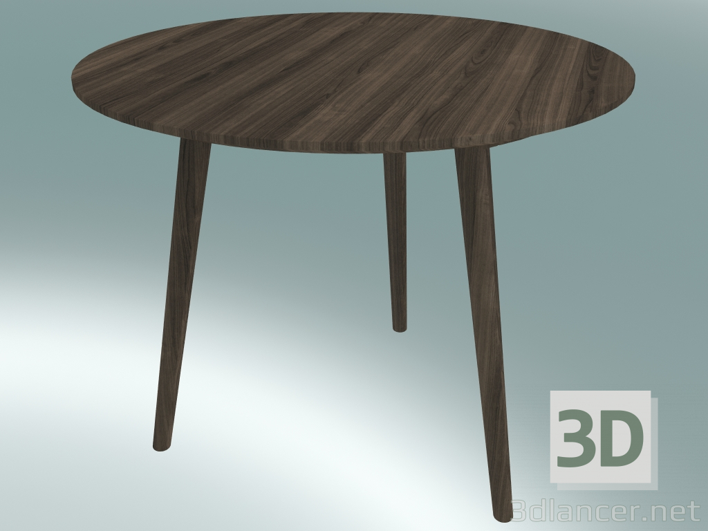 modèle 3D Table à manger In Between (SK3, Ø90cm, H 73cm, Chêne huilé fumé) - preview
