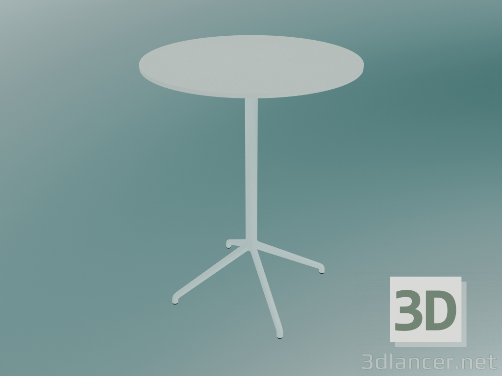 3D modeli Kafe masası Hareketsiz (Ø75, Y 95 cm, Beyaz) - önizleme