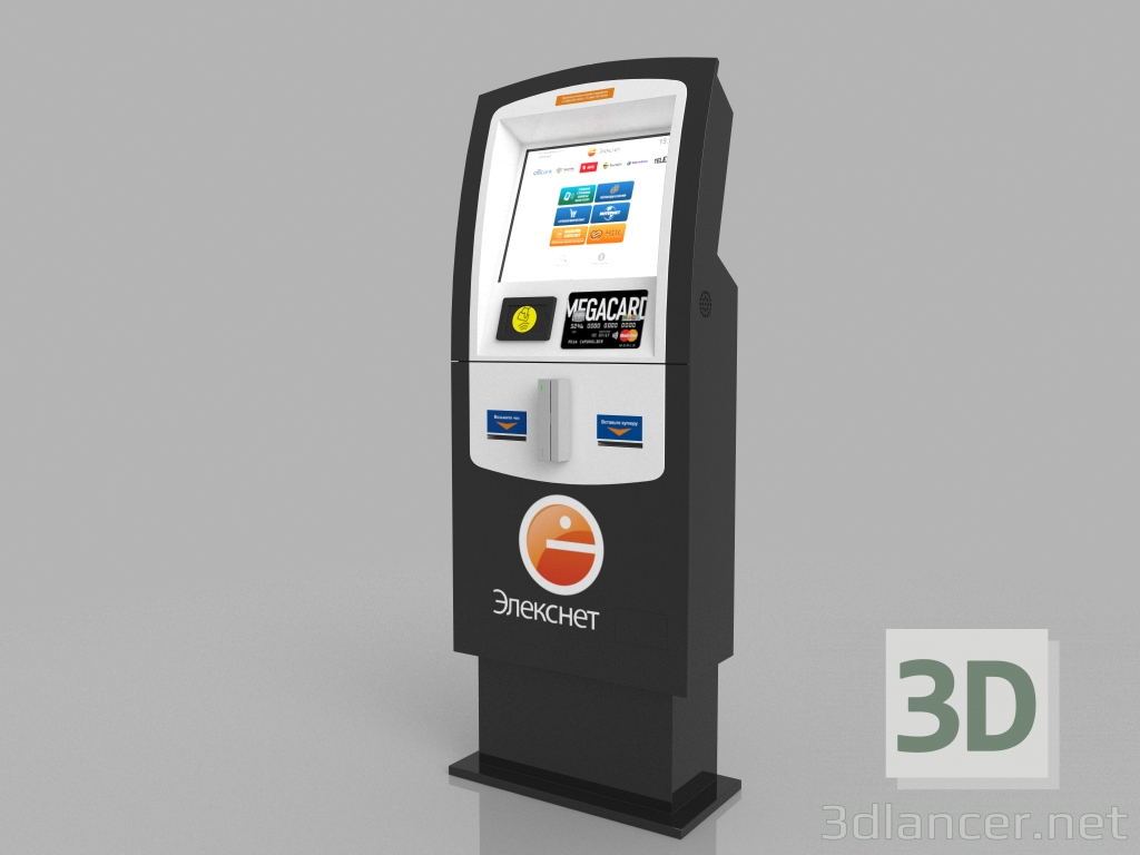 Zahlungsterminal "Eleksnet" 3D-Modell kaufen - Rendern
