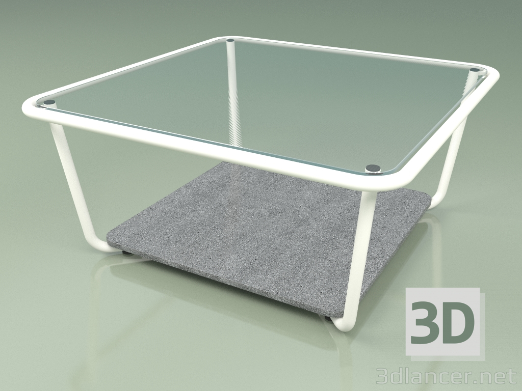 3d модель Стол кофейный 001 (Ribbed Glass, Metal Milk, Luna Stone) – превью