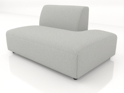 Sofa module 1 seater (L) 130x90 extended to the right