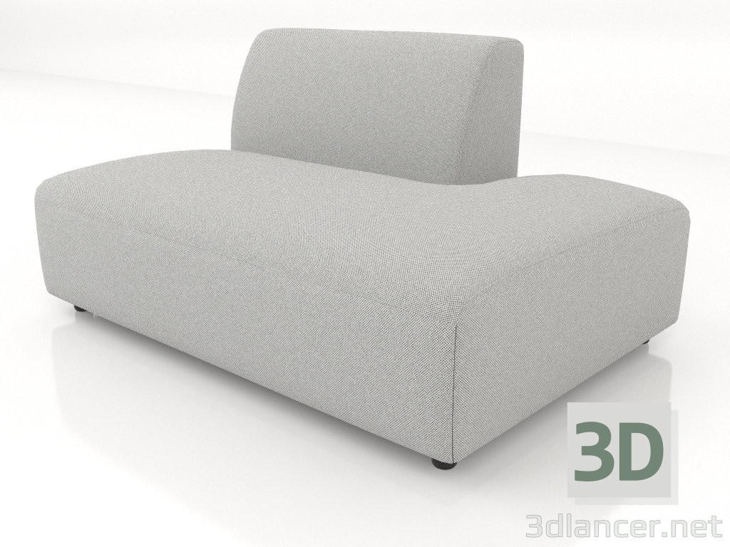 3D Modell Sofamodul 1-Sitzer (L) 130x90 nach rechts ausziehbar - Vorschau