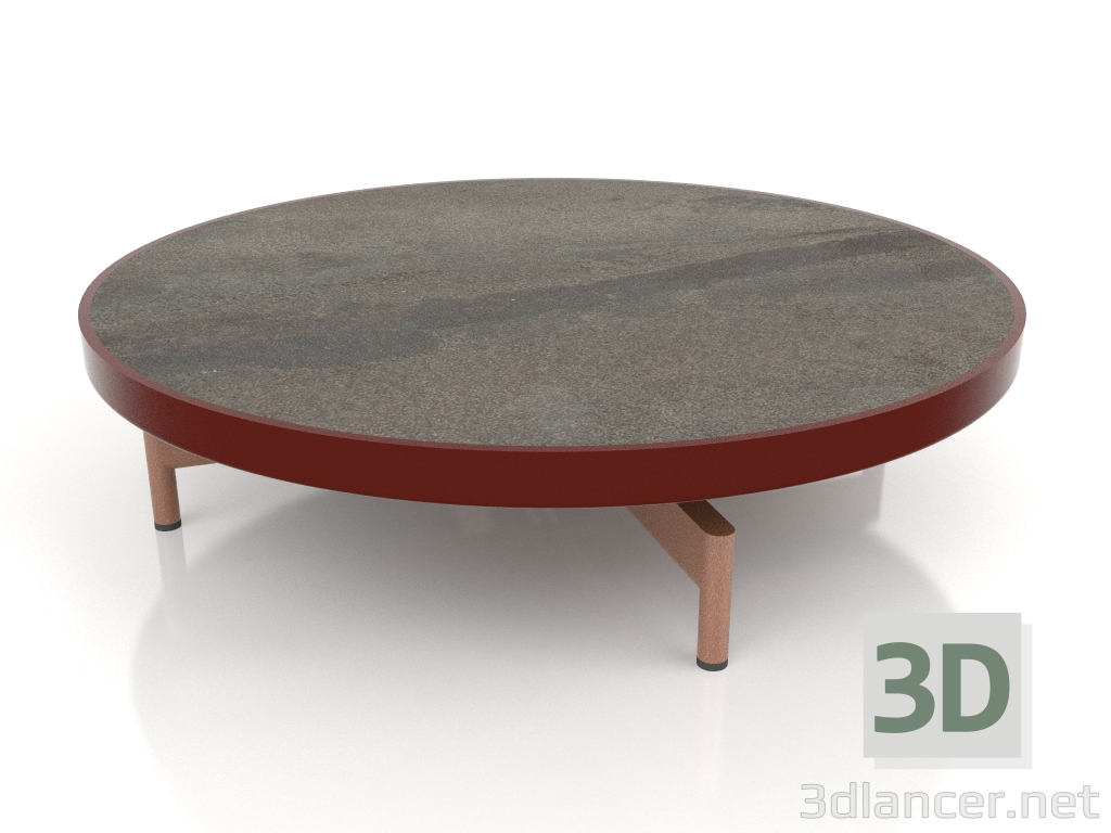 modello 3D Tavolino rotondo Ø90x22 (Rosso vino, DEKTON Radium) - anteprima