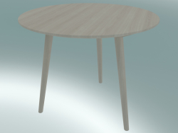 Table à manger In Between (SK3, Ø90cm, H 73cm, Chêne huilé blanc)