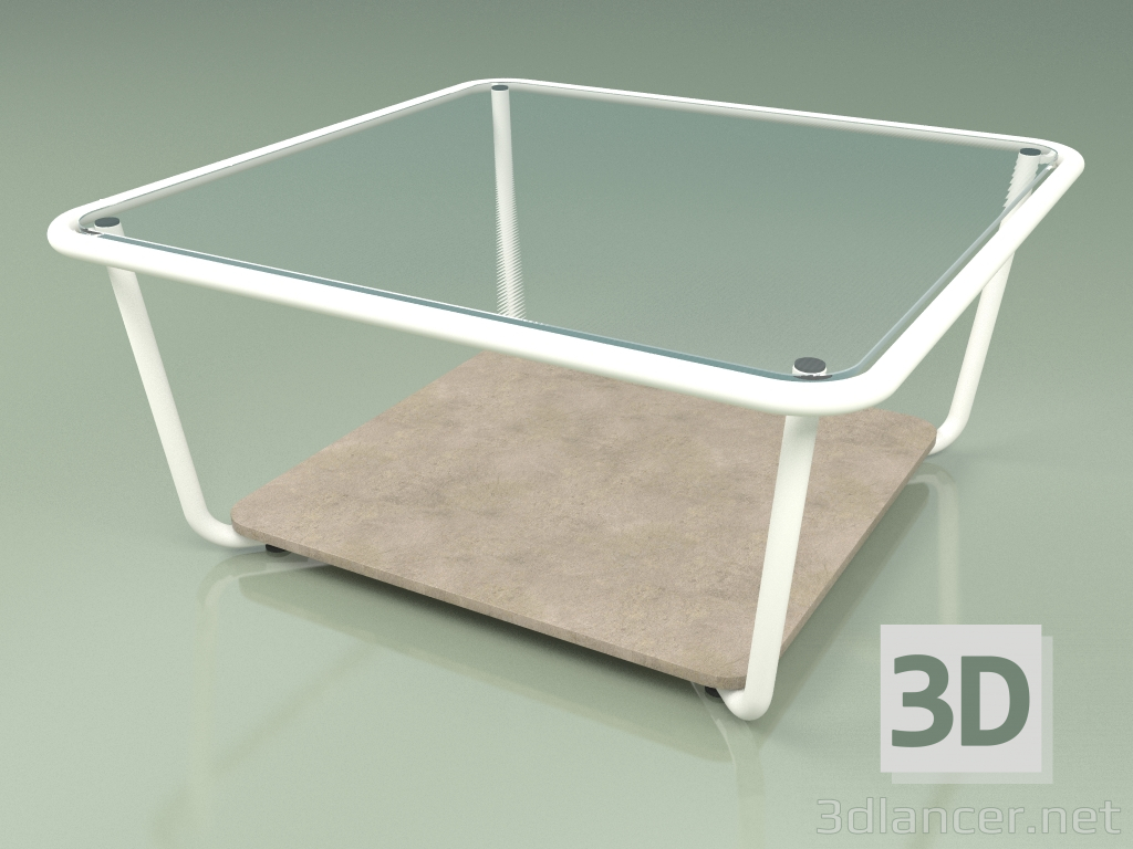 3d model Coffee table 001 (Ribbed Glass, Metal Milk, Farsena Stone) - preview
