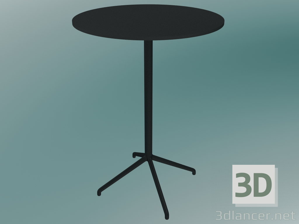 modello 3D Cafe table Still (Ø75, H 105 cm, Nero) - anteprima
