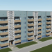 modello 3D di Edificio a pannelli di cinque piani con un appartamento sovietico degli anni '80 comprare - rendering