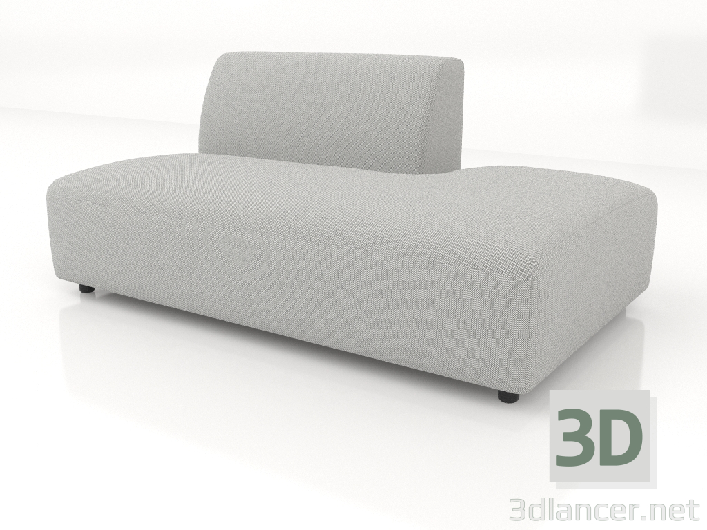 modèle 3D Module canapé 1 place (L) 150x90 allongé à droite - preview