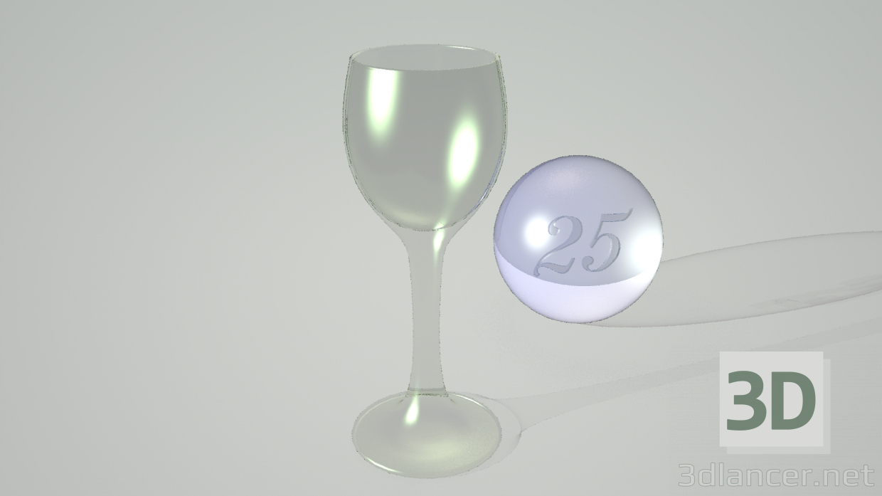 3d модель Фужер для міцних напоїв – превью