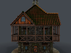 Modelo 3d de casa medieval