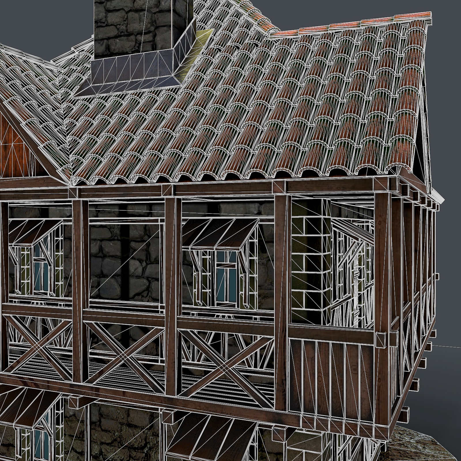 3D Ortaçağ evi 3D model modeli satın - render