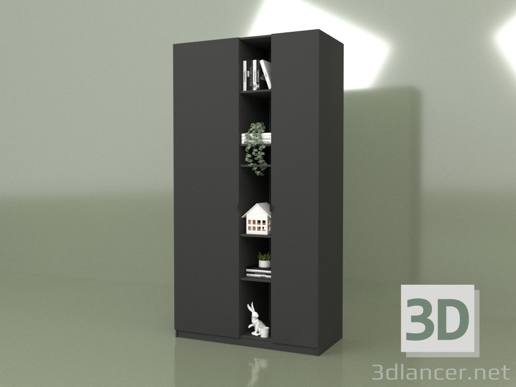 3D Modell Kleiderschrank mit dekorativen Regalen (10133) - Vorschau