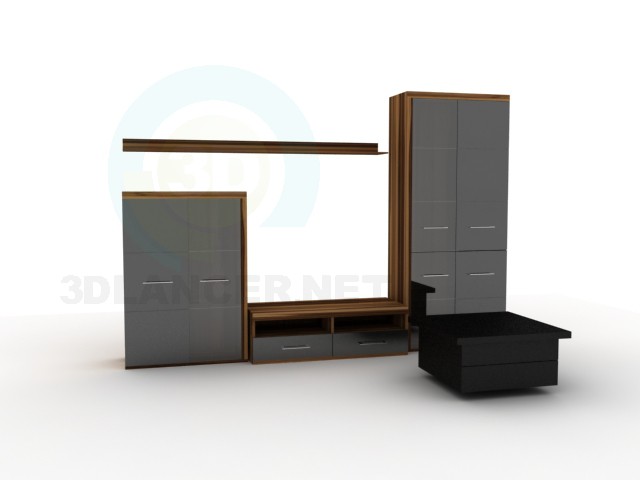 3d model The wall of the BRW Denzel2 + coffee table Nick 6 - preview