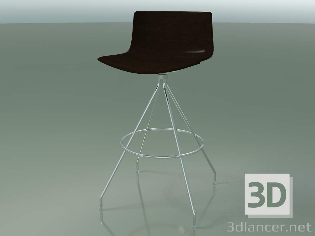 modèle 3D Chaise de bar 0491 (sans rembourrage, wengé) - preview