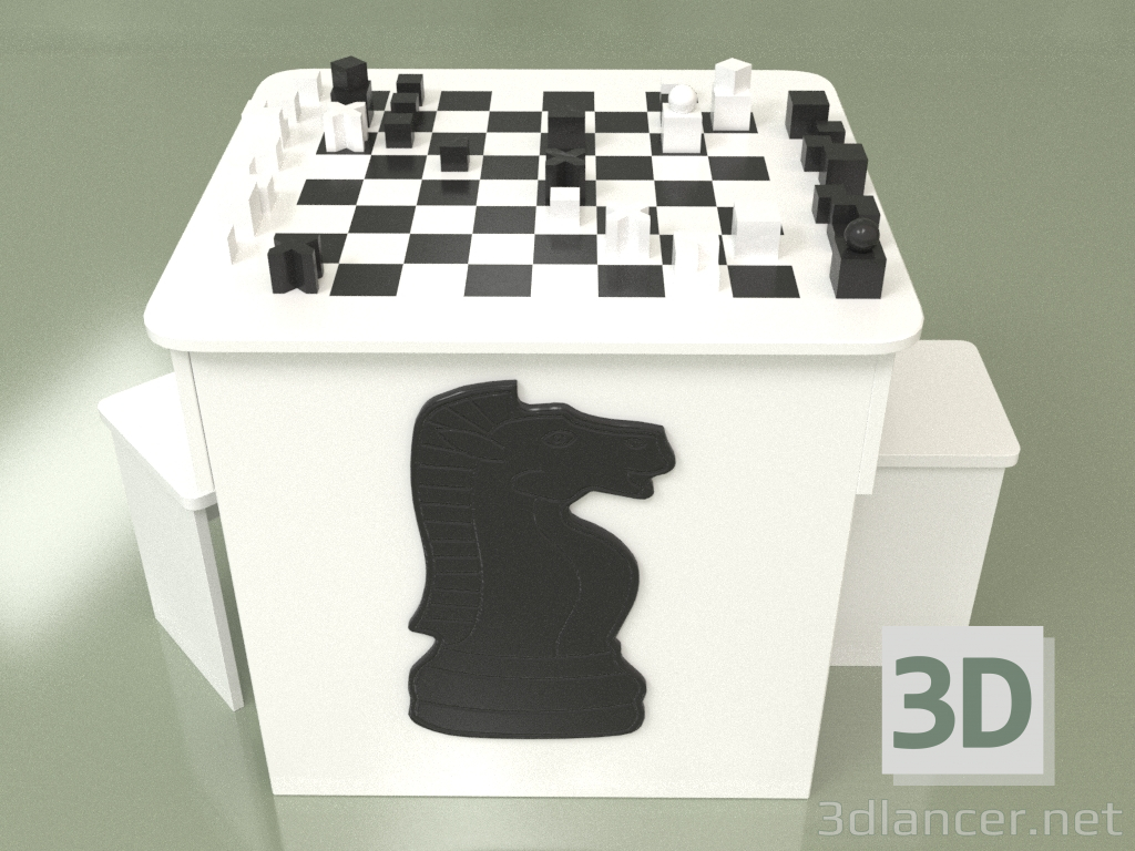 3D Modell Spieltisch Schach - Vorschau