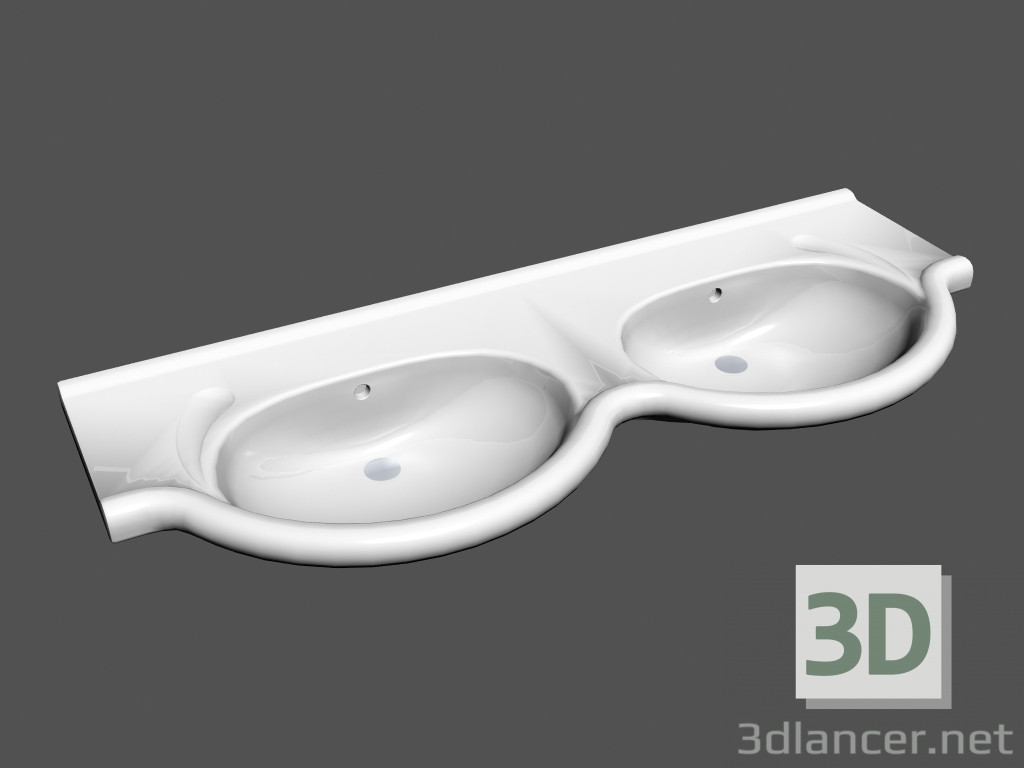 modello 3D Doppio lavabo consolle l vienna r2 813 419 - anteprima