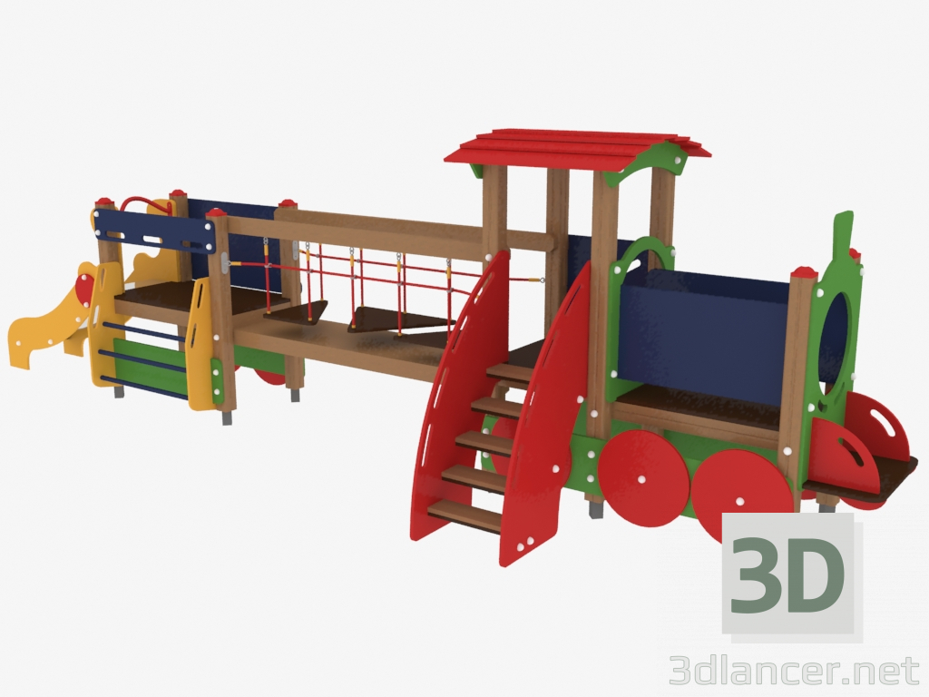 3 डी मॉडल बच्चों का खेल जटिल लोकोमोटिव (5105) - पूर्वावलोकन