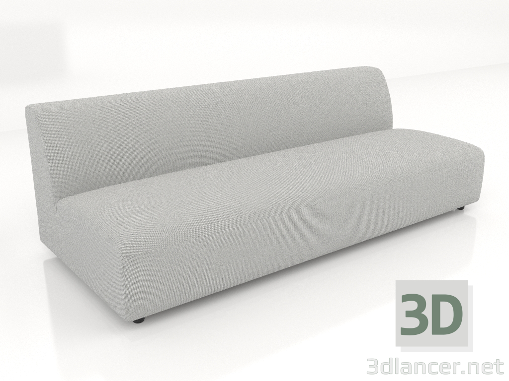 3D modeli Kanepe modülü 2'li koltuk (L) 206x90 - önizleme