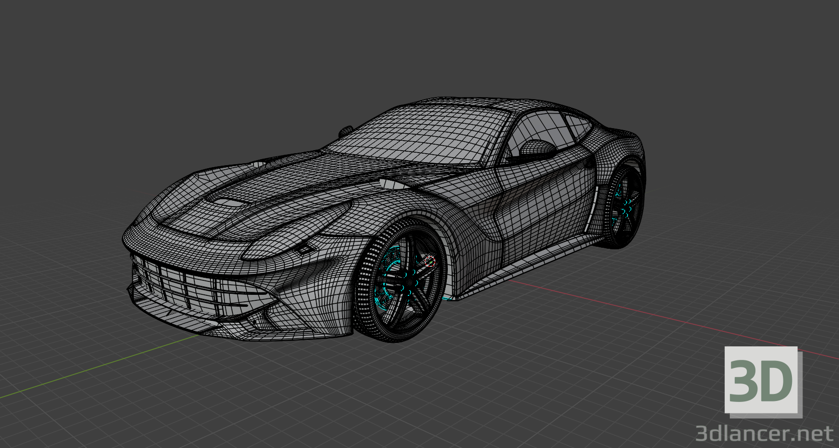 modello 3D Ferrari F12 - anteprima