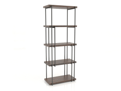 Estante com acabamento em folheado de ébano e laca preta fosca (80x43,5x202 cm)