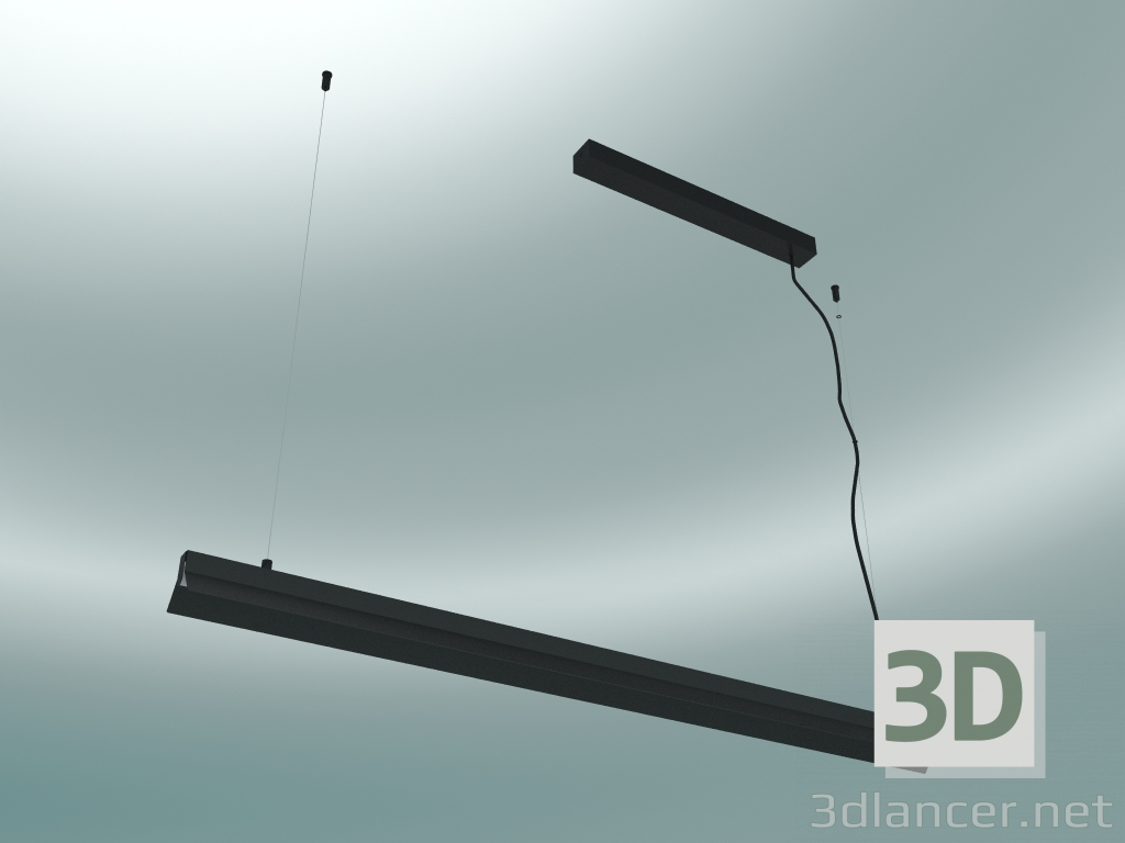 modello 3D Lampada a sospensione Fornell (ABF1, H 6cm, L 120cm, W 7.5cm, Nero opaco) - anteprima
