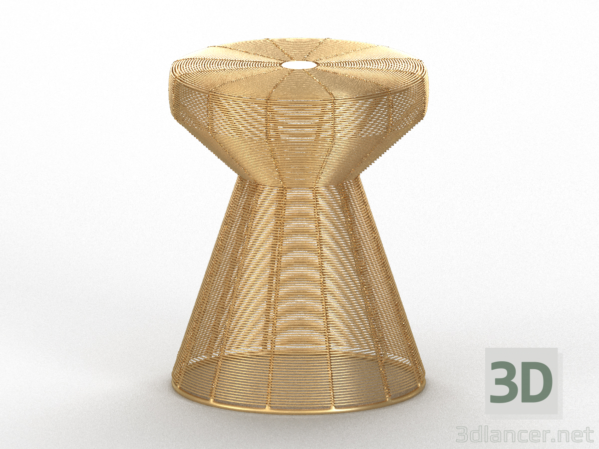 3d Диванный столик-табурет золотистый Bangor LA REDOUTE INTERIEURS модель купить - ракурс