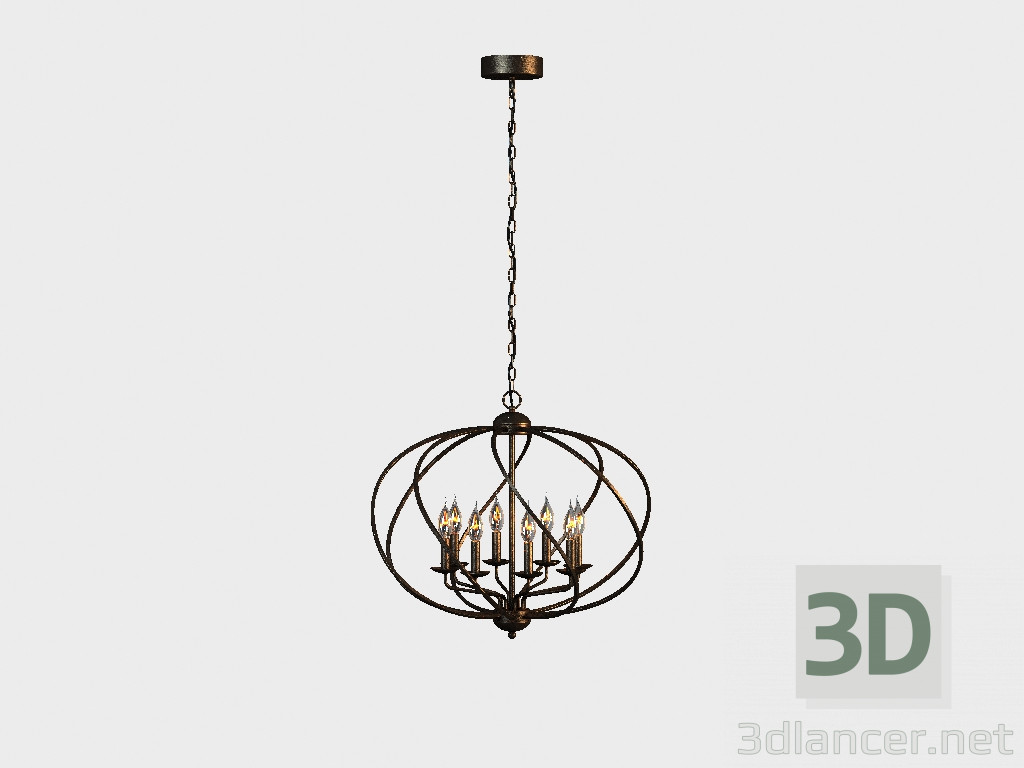 modello 3D Soffitto NORWOOD grande lampadario (CH081-8) - anteprima