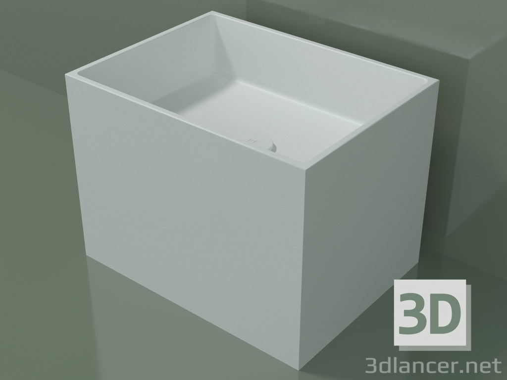 3D Modell Arbeitsplatte Waschbecken (01UN22101, Glacier White C01, L 48, P 36, H 36 cm) - Vorschau