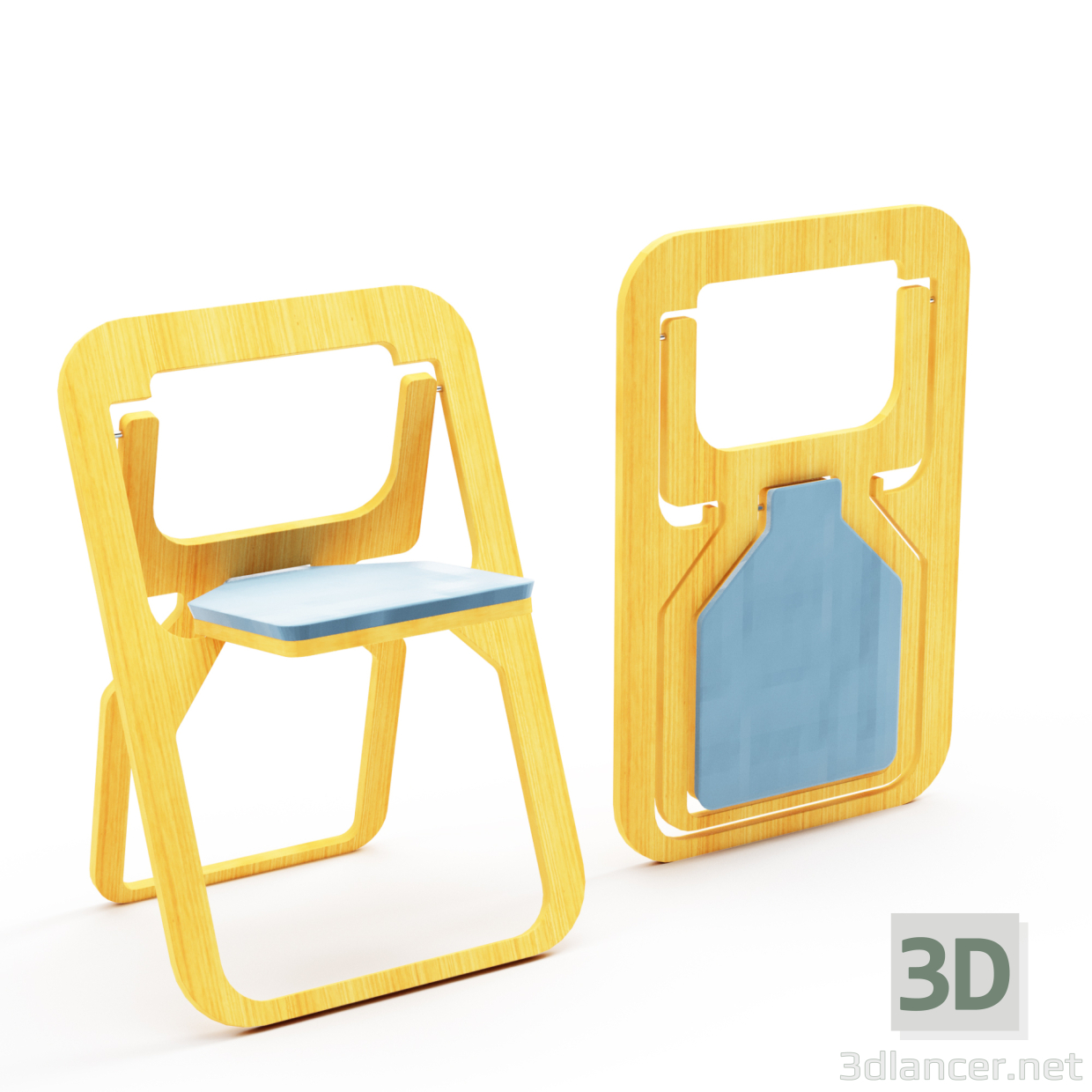3D Katlanır sandalye modeli satın - render