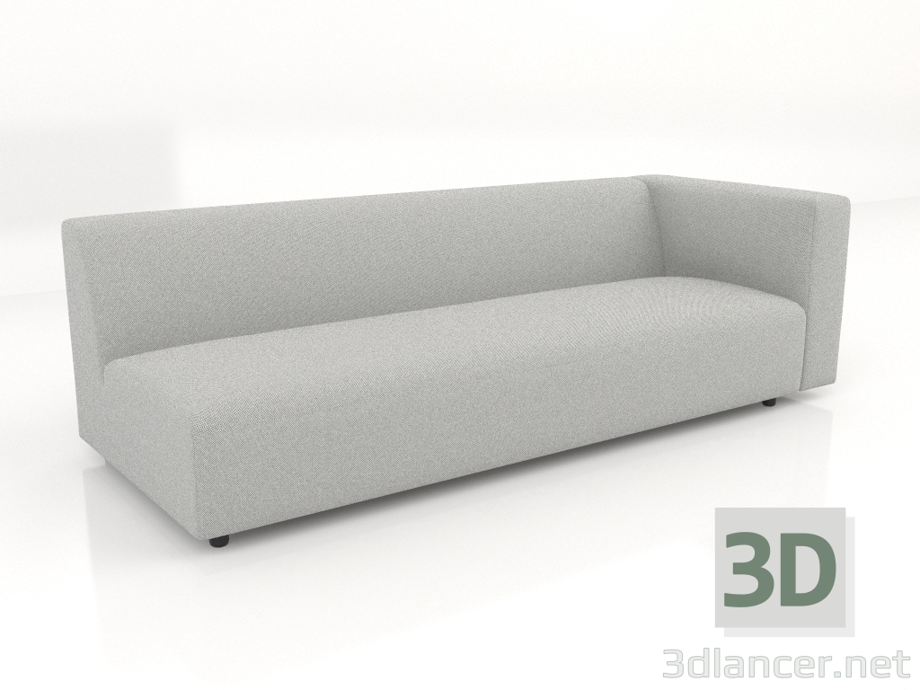 3d model Sofa module 2 seats (L) 223x90 with an armrest on the right - preview