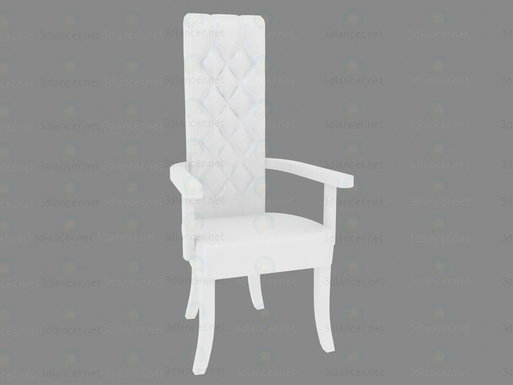 modello 3D Braccioli sedia con Domina bianco - anteprima