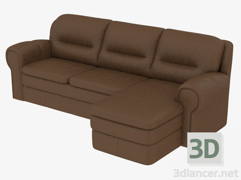 modèle 3D Canapé-lit en cuir - preview