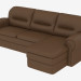 3d модель Диван-кровать кожаный со спальным местом – превью