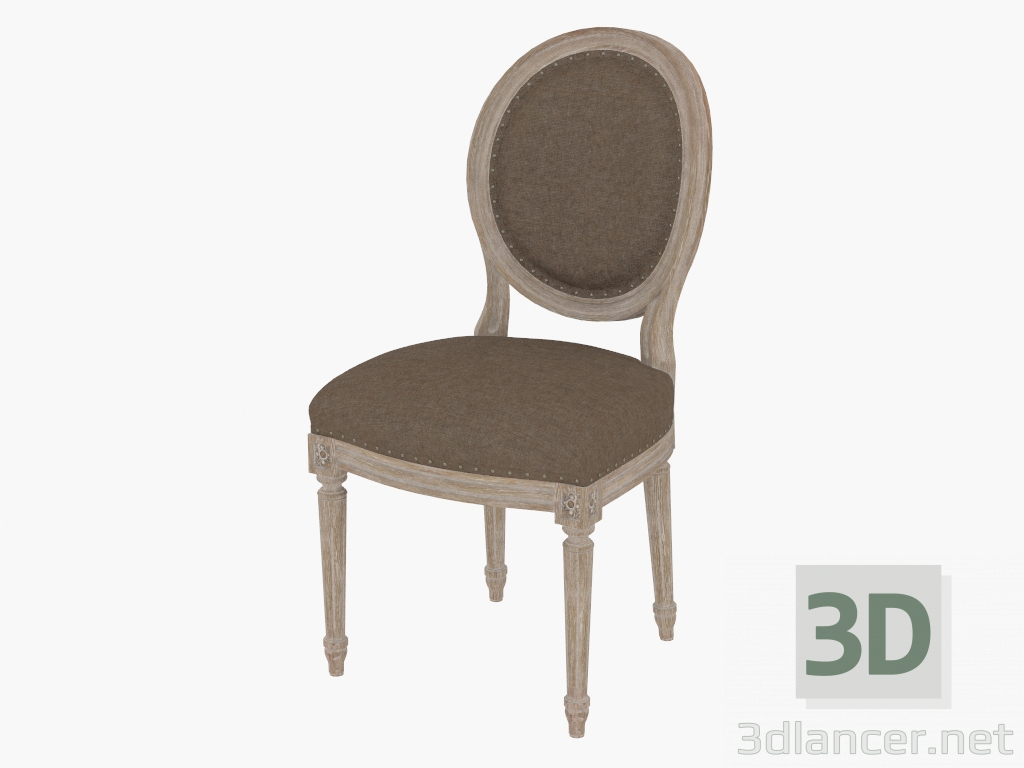 modello 3D Sedia da pranzo d'epoca francese LOUIS ROUND sedia laterale (8827.0003.A008) - anteprima